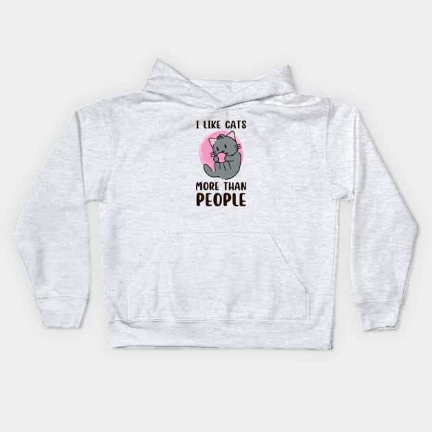 i like cats more than people Kids Hoodie by aspanguji